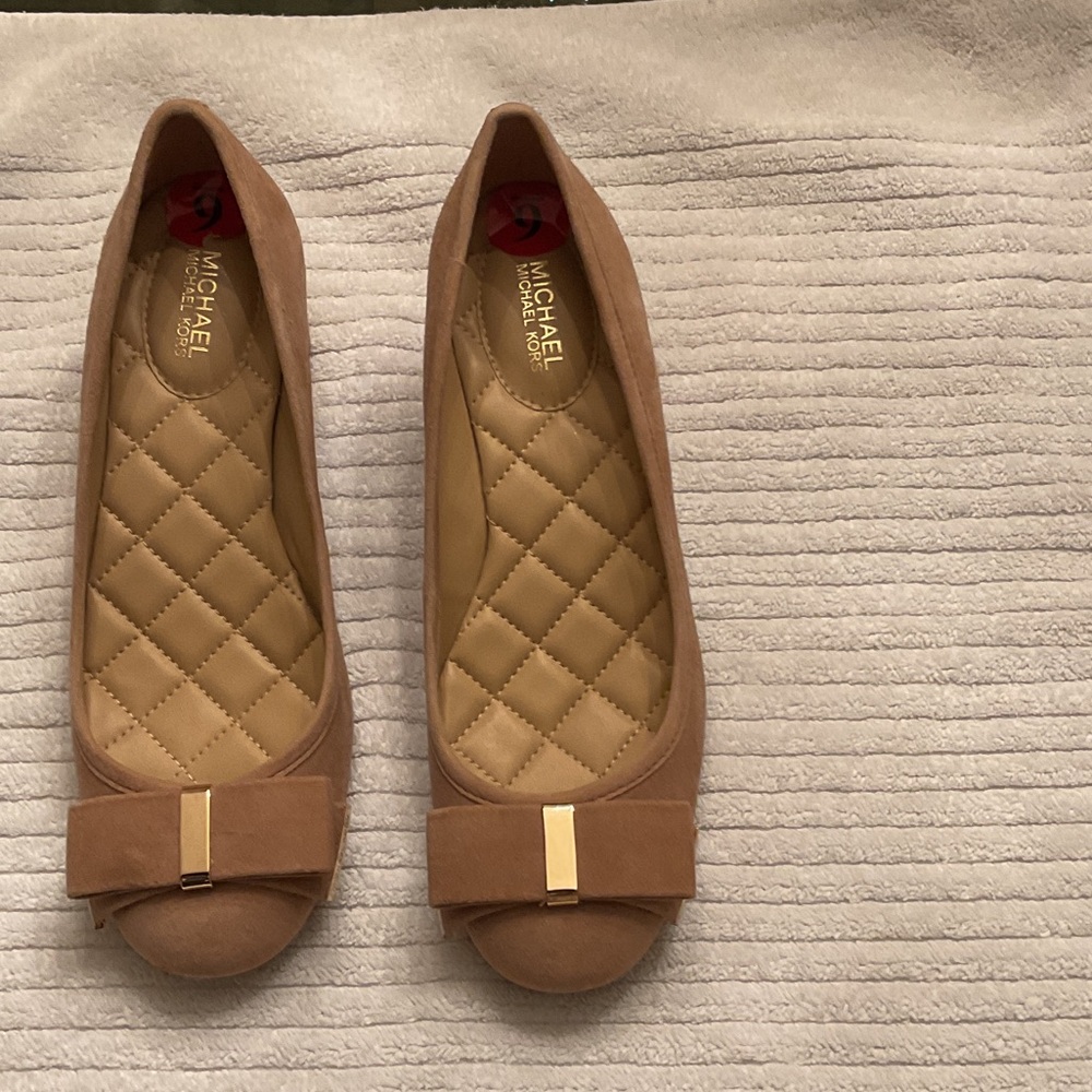 Michael Kors Brown Suede Flats with Bow